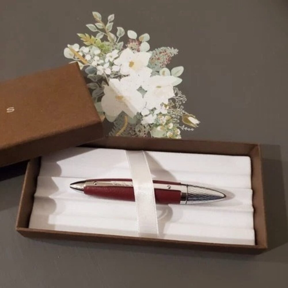 Cross Autocross Toffee Leather Wrapped Ballpoint Pen AT0162-4 New in Box